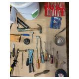 Huge Mixed Tool & Hardware Lot – Hand Tools, Fasteners, Buckets, Stapler & More – Shop Lot