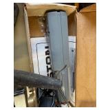 Box of various tools, grinding wheel, c clamps and more