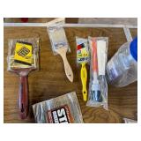 Box of paint brushes,turbo washer , gloves