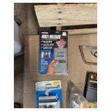 Cedar Chest + Mixed Tools & Hardware Lot – Hand Saw, Drill Brace, Glue Gun, Door Hardware & More