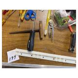 Box of various hardware and equipment