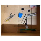 Box of various hardware and equipment