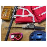 Sport Lot , tackle box, goggles , bike helmet , life vest
