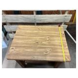 Solid Wood Side Table w/ Lower Shelf – Rustic End Table