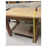 Solid Wood Side Table w/ Lower Shelf – Rustic End Table