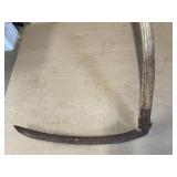 vintage agricultural scythe, complete tool
