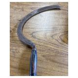 3-vintage agricultural sickles/saw