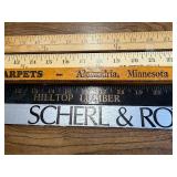 Local promo yardsticks , pruning saw , saw blades ect