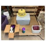 Coolers & Kitchenware Lot – Electric Cooler, Small Cooler, Vintage Yellow Enamel Pot & More