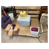 Coolers & Kitchenware Lot – Electric Cooler, Small Cooler, Vintage Yellow Enamel Pot & More