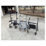 Mobility Aid Lot – (3) Rollator Walkers w/ Seats, Storage & Accessories