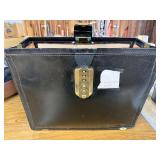 Rex lock black leather attaché briefcase