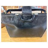 Rex lock black leather attaché briefcase