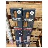 Mixed Household & Hardware Lot – Flag Sets, Light Fixtures, Gym Scooter & More