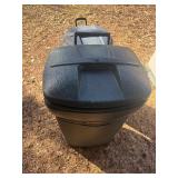Two Rubbermaid garbage containers
