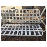 vintage white metal and vinyl strap patio chaise lounge chair/rocker