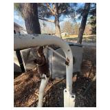 vintage white metal and vinyl strap patio chaise lounge chair/rocker