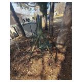 metal patio swing in green , in decent shape