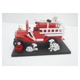 Vintage Music in Motion Collectible Music Box Fire Engine. K3163. Smoke Gets in Your Eyes. Chinese Craftsmen