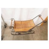 Vintage Wicker & Metal Sleigh. 31"x 25.5"x 10"