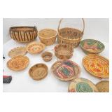 Vintage Woven Baskets, woven coiled baskets