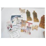 Vintage wooden cutout General Diaz, King Albert, and other vintage collectibles