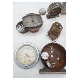 Vintage wind-Up Alarm Clock Parts, Outdoor/Indoor Thermometer