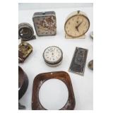 Vintage wind-Up Alarm Clock Parts, Outdoor/Indoor Thermometer