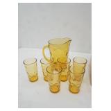 Vintage Hazleware El Dorado 7-Piece Beverage Set. G-3207 Gold Pattern