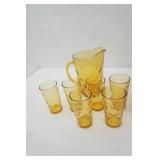 Vintage Hazleware El Dorado 7-Piece Beverage Set. G-3207 Gold Pattern