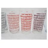 Vintage 1950s Hazel Atlas Glass Tumblers "Sing Along" Series, Hand-Blown Cobalt Blue Rim Vase