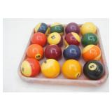 Vintage Pool Balls and Holder Rack