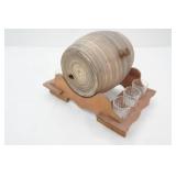 Vintage Stoneware or Ceramic Whiskey Barrel Keg Set