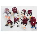 Vintage 1988 California Raisins Plush Figurines w/wire legs