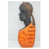 24" hand-carved African wall sculpture