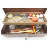 Vintage Metal Toolbox and Fishing Tackle