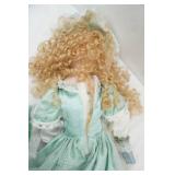 large porcelain Victorian-Style Umbrella Doll 36"