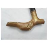 Black Cane with Metal dog shape head handle