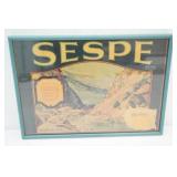 Vintage Framed Advertisement. Sespe Brand 12.75"x9"