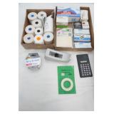 Tape Dispenser, Paper Clips, Staples, Rolls of Paper, envelopes, calculator, dry erase tape