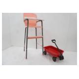 Vintage Toy High Chair (metal, 1950s/1960s) Little Red Wagon for Doll