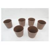 (6ct) NEW Flower Pots. 6" tall with a 6" diameter
