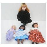 Collectible Porcelain Dolls & Soft Body Dolls. 13", 14", 18", 18"