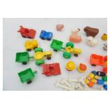 Vintage Fisher Price Little People, Farm Animals, Tractors, Cars, Police Car, Farm Yard Fencing
