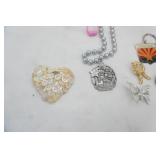 Jewelry Lot: Assorted Costume Jewelry. Beaded Necklaces, Earrings, Pins, Broaches