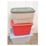 3 Storage Totes w/Lids