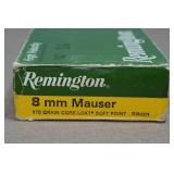 14 Remington 8mm Mauser 170 Gr Core-Lokt SP Ammo - 3 Empty Casings