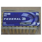 50 Federal .22 WMR 50 Gr JHP Ammo