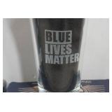 Set of Four Lucky Shot Pint Glasses - Blue Lives Matter