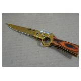 8" Rifle Shaped Gold Tone Folding Knife